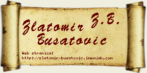 Zlatomir Bušatović vizit kartica